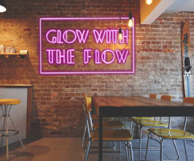 Photo of "Glow with the Flow" Lettering